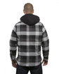 Burnside Men's Hooded Flannel Jacket black/ grey ModelBack