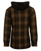 Burnside Men's Hooded Flannel Jacket brown/ black ModelBack