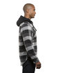 Burnside Men's Hooded Flannel Jacket black/ grey ModelSide