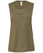 Bella + Canvas Ladies' Flowy Scoop Muscle Tank HEATHER OLIVE FlatFront