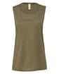 Bella + Canvas Ladies' Flowy Scoop Muscle Tank HEATHER OLIVE OFFront