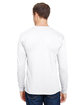 Bayside Unisex Union-Made Long-Sleeve Pocket Crew T-Shirt white ModelBack