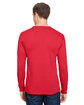 Bayside Unisex Union-Made Long-Sleeve Pocket Crew T-Shirt red ModelBack