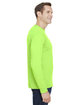 Bayside Unisex Union-Made Long-Sleeve Pocket Crew T-Shirt lime green ModelSide