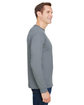 Bayside Unisex Union-Made Long-Sleeve Pocket Crew T-Shirt charcoal ModelSide