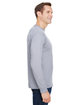 Bayside Unisex Union-Made Long-Sleeve Pocket Crew T-Shirt dark ash ModelSide