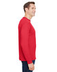 Bayside Unisex Union-Made Long-Sleeve Pocket Crew T-Shirt red ModelSide