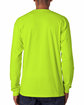 Bayside Adult 6.1 oz., 100% Cotton Long Sleeve T-Shirt lime green ModelBack