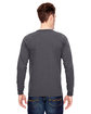 Bayside Adult 6.1 oz., 100% Cotton Long Sleeve T-Shirt CHARCOAL ModelBack