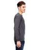 Bayside Adult 6.1 oz., 100% Cotton Long Sleeve T-Shirt charcoal ModelSide