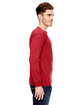 Bayside Adult 6.1 oz., 100% Cotton Long Sleeve T-Shirt RED ModelSide