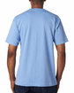 Bayside Adult Pocket T-Shirt carolina blue ModelBack