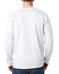 Bayside Adult 6.1 oz., 100% Cotton Long Sleeve Pocket T-Shirt white ModelBack