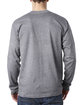 Bayside Adult 6.1 oz., 100% Cotton Long Sleeve Pocket T-Shirt dark ash ModelBack