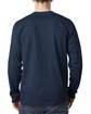 Bayside Adult 6.1 oz., 100% Cotton Long Sleeve Pocket T-Shirt NAVY ModelBack