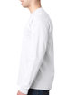 Bayside Adult 6.1 oz., 100% Cotton Long Sleeve Pocket T-Shirt white ModelSide