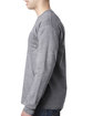 Bayside Adult 6.1 oz., 100% Cotton Long Sleeve Pocket T-Shirt DARK ASH ModelSide