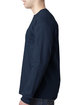 Bayside Adult 6.1 oz., 100% Cotton Long Sleeve Pocket T-Shirt NAVY ModelSide