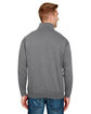 Bayside Unisex Quarter-Zip Pullover Sweatshirt charcoal ModelBack