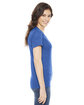 American Apparel Ladies' Poly-Cotton Short-Sleeve Crewneck HTHR LAKE BLUE ModelSide