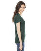 American Apparel Ladies' Poly-Cotton Short-Sleeve Crewneck HEATHER FOREST ModelSide