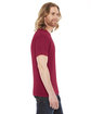 American Apparel Unisex Poly-Cotton USA Made Crewneck T-Shirt HEATHER RED ModelSide