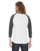 American Apparel Unisex Poly-Cotton 3/4-Sleeve Raglan T-Shirt WHITE/ ASPHALT ModelBack