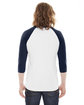 American Apparel Unisex Poly-Cotton 3/4-Sleeve Raglan T-Shirt WHITE/ NAVY ModelBack