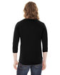 American Apparel Unisex Poly-Cotton 3/4-Sleeve Raglan T-Shirt BLACK ModelBack