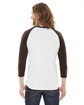 American Apparel Unisex Poly-Cotton 3/4-Sleeve Raglan T-Shirt WHITE/ BROWN ModelBack