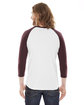 American Apparel Unisex Poly-Cotton 3/4-Sleeve Raglan T-Shirt WHITE/ TRUFFLE ModelBack