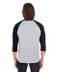 American Apparel Unisex Poly-Cotton 3/4-Sleeve Raglan T-Shirt HTHR GREY/ BLACK ModelBack
