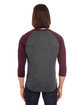 American Apparel Unisex Poly-Cotton 3/4-Sleeve Raglan T-Shirt HTH BLK/ TRUFFLE ModelBack