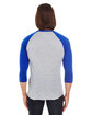 American Apparel Unisex Poly-Cotton 3/4-Sleeve Raglan T-Shirt HTHR GREY/ LAPIS ModelBack