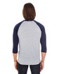 American Apparel Unisex Poly-Cotton 3/4-Sleeve Raglan T-Shirt HTHR GREY/ NAVY ModelBack