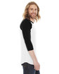 American Apparel Unisex Poly-Cotton 3/4-Sleeve Raglan T-Shirt  ModelSide