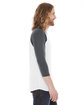 American Apparel Unisex Poly-Cotton 3/4-Sleeve Raglan T-Shirt WHITE/ ASPHALT ModelSide