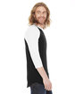 American Apparel Unisex Poly-Cotton 3/4-Sleeve Raglan T-Shirt BLACK/ WHITE ModelSide