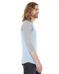 American Apparel Unisex Poly-Cotton 3/4-Sleeve Raglan T-Shirt LT BLUE/ HTH GRY ModelSide