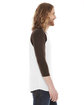 American Apparel Unisex Poly-Cotton 3/4-Sleeve Raglan T-Shirt WHITE/ BROWN ModelSide