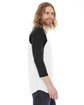 American Apparel Unisex Poly-Cotton 3/4-Sleeve Raglan T-Shirt WHITE/ HTH BLACK ModelSide