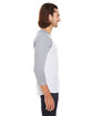 American Apparel Unisex Poly-Cotton 3/4-Sleeve Raglan T-Shirt WHT/ HTHR GREY ModelSide