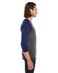 American Apparel Unisex Poly-Cotton 3/4-Sleeve Raglan T-Shirt HTH BLK/ NAVY ModelSide