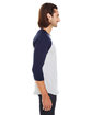 American Apparel Unisex Poly-Cotton 3/4-Sleeve Raglan T-Shirt HTHR GREY/ NAVY ModelSide