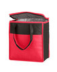 Prime Line Two-Tone Flat Top Insulated Non-Woven Grocery Tote Bag red ModelBack