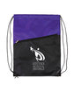 Prime Line Two-Tone Poly Drawstring Backpack With Zipper purple DecoFront