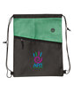Prime Line Tonal Heathered Non-Woven Drawstring Backpack green DecoFront
