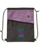 Prime Line Tonal Heathered Non-Woven Drawstring Backpack purple DecoFront