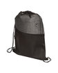 Prime Line Tonal Heathered Non-Woven Drawstring Backpack black ModelQrt