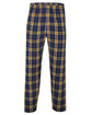Boxercraft Men's Harley Flannel Pant with Pockets navy/ gold plaid OFFront